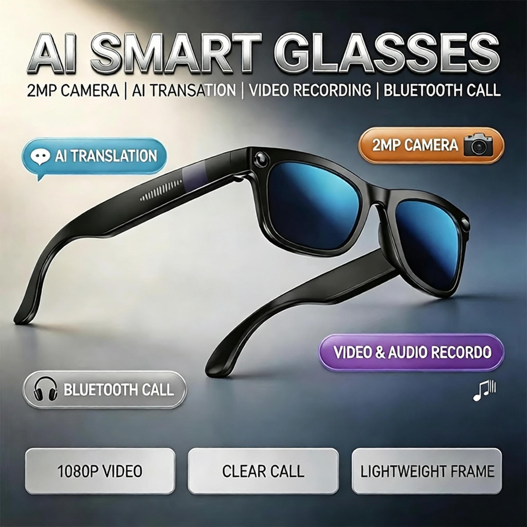 Audio Music Bluetooth - Yeni Yapay Zeka Bluetooth Akıllı Gözlük,