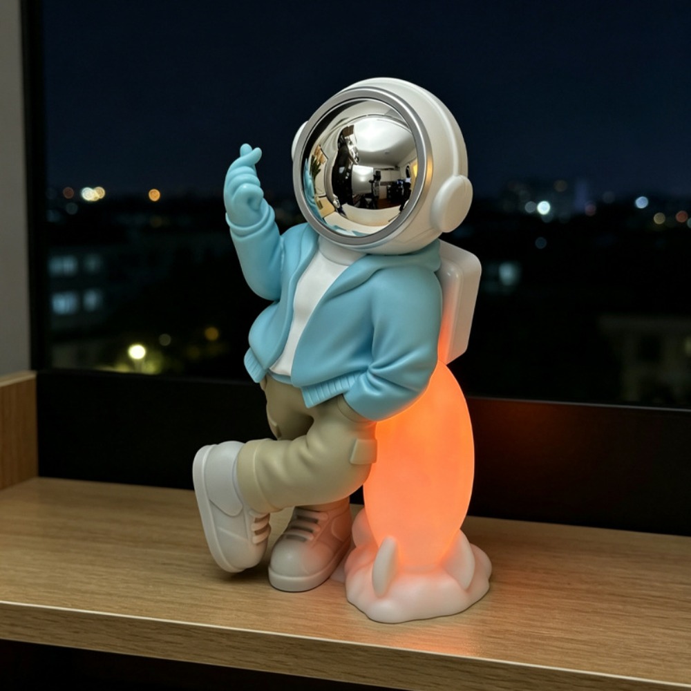 Audio Music Spotify - Astronot Roket Bluetooth Hoparlör LED Gece