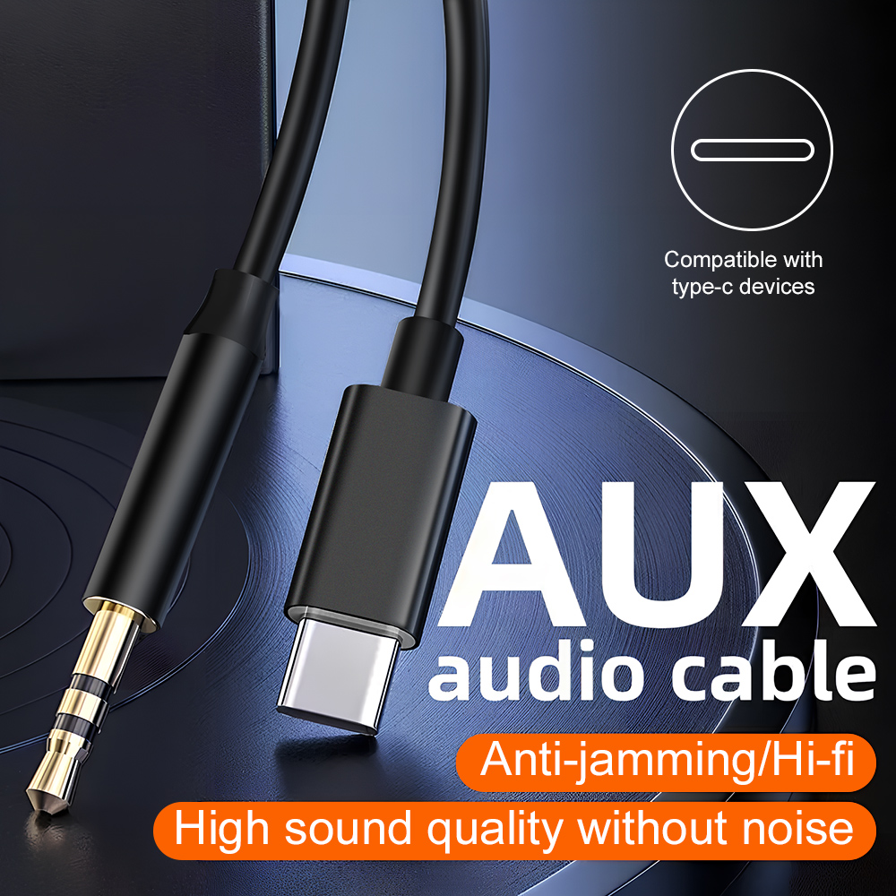 Audio Music Link - Tip-C'den 3,5 mm'ye AUX Ses Kablosu