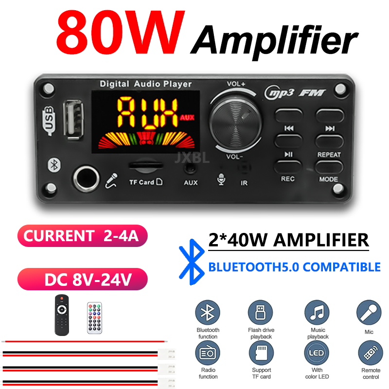 Audio Music Car - 80W Bluetooth 5.0 MP3 Dekoder Kartı