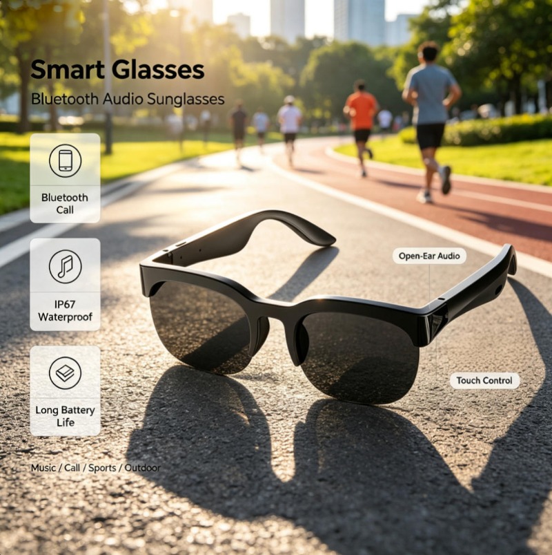 Audio Music Bluetooth - Bluetooth Sesli Akıllı Gözlükler Açık Kulaklık