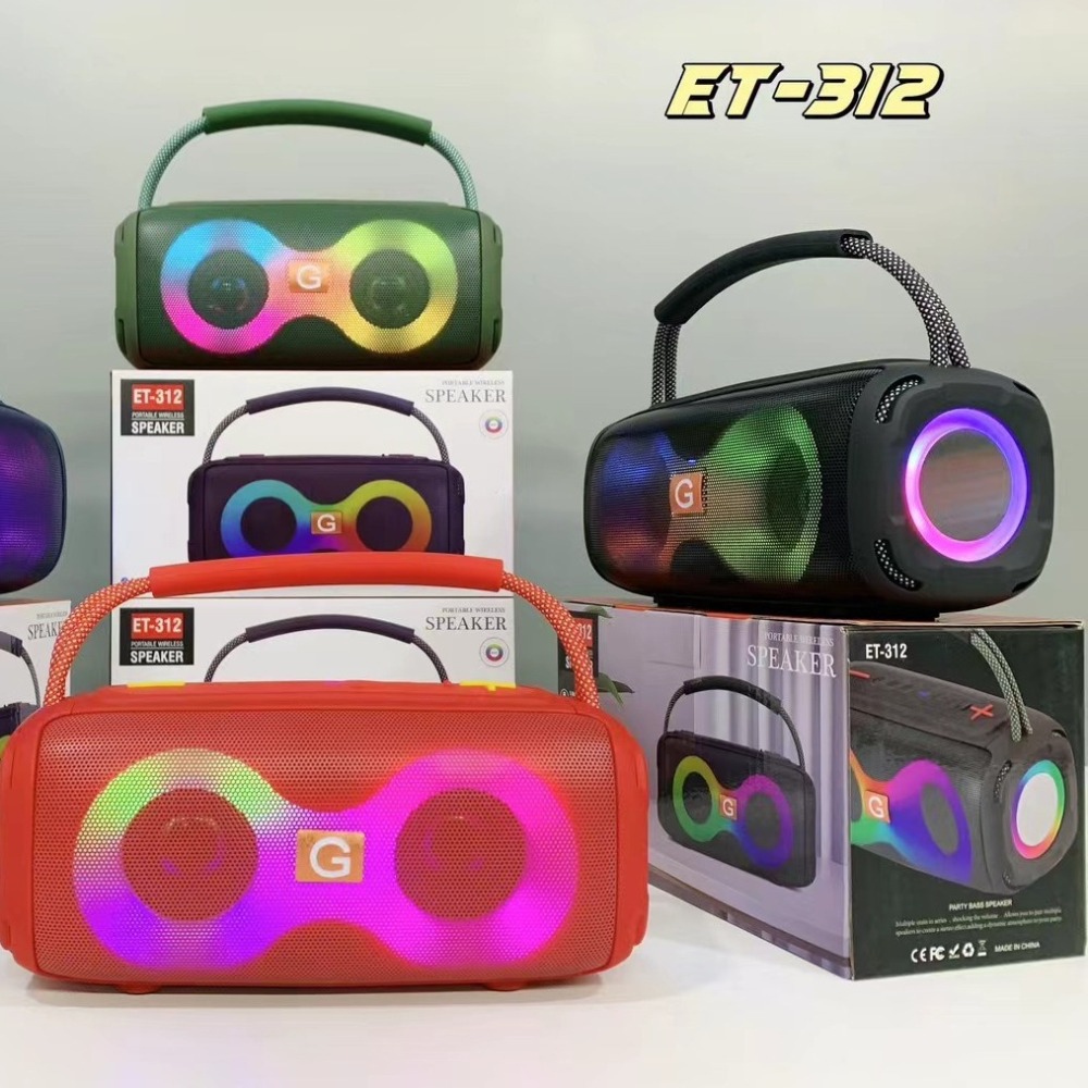 Audio Music Spotify - ET-312 Bluetooth Hoparlör Taşınabilir Saplı Subwoofer,