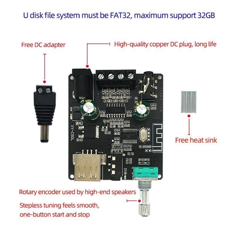 2*50W ForBluetooth5.0 Güç Ampl - Audio Music Player App incelemesi ve fiyatı
